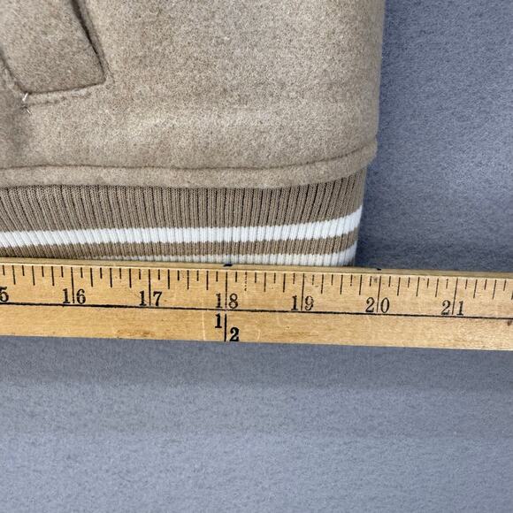 True Religion Jacket Women's XL Tan White True Varsity Jacket Retro 50s 60s NWT - Picture 10 of 11